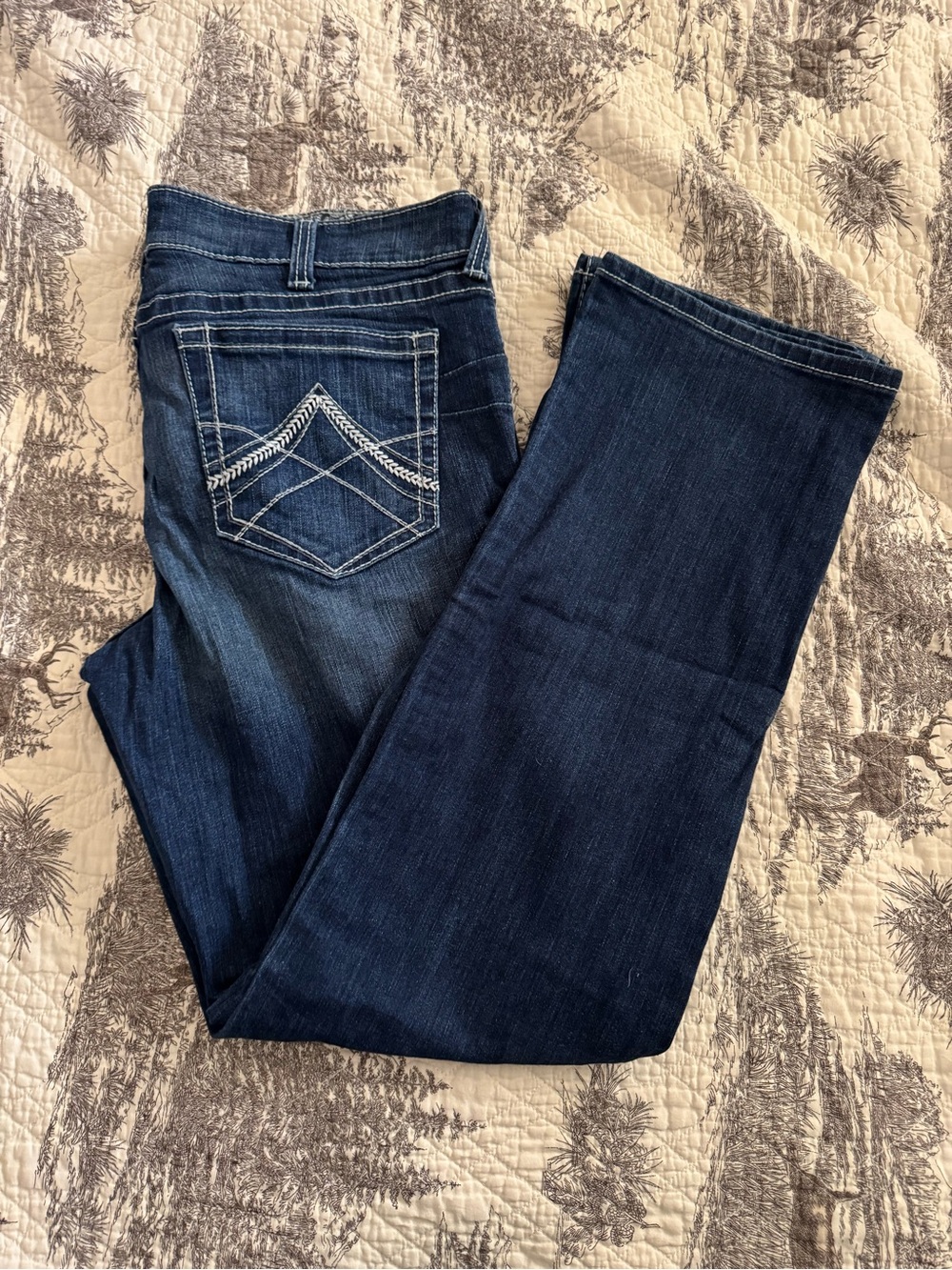 Ariat R.E.A.L. Mid Rise Stretch Whipstitch Boot Cut Jean